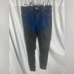 Misguided Sinner Womens Size 6R Two-Tone Faux Leather High Waist 32’ Inseam
